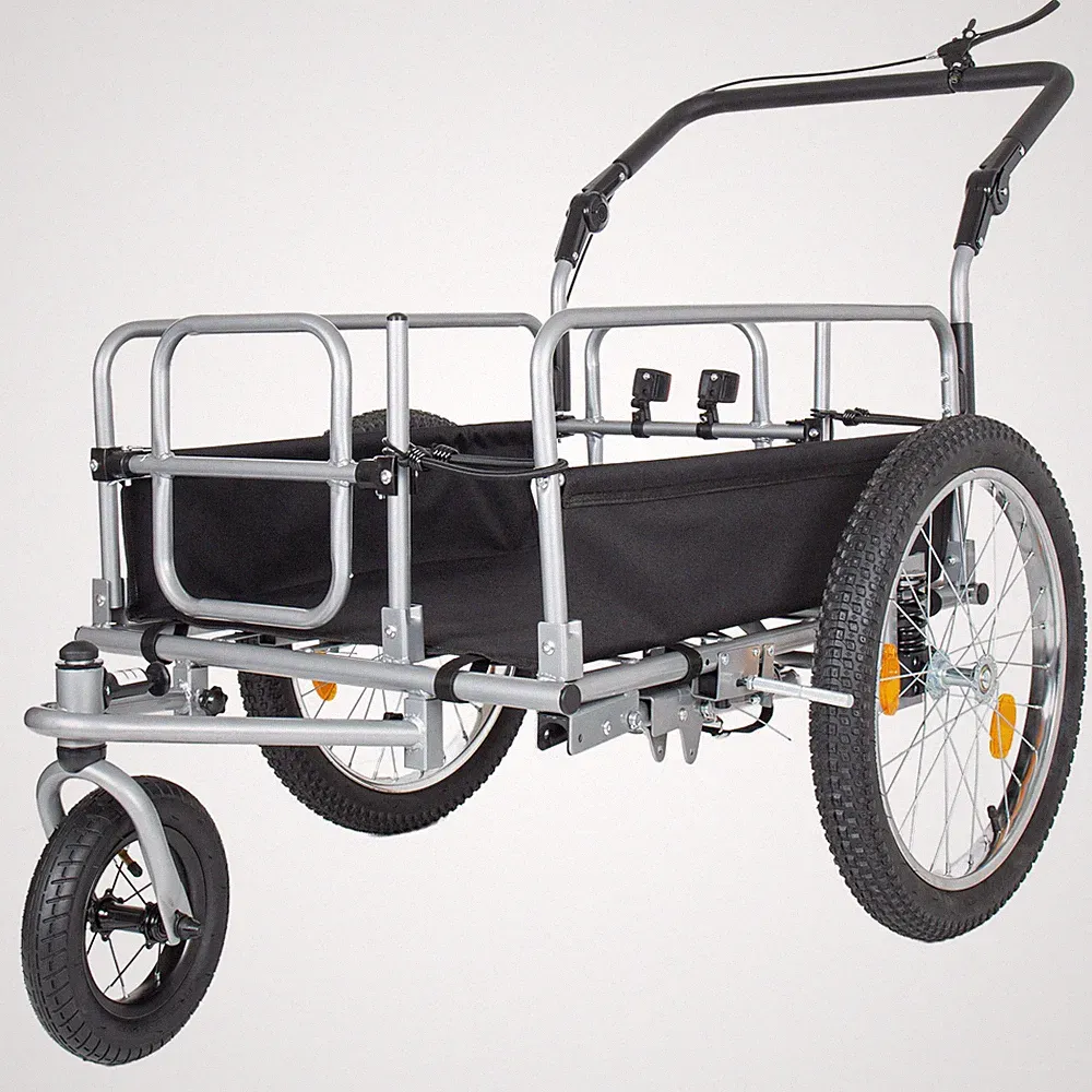 3-in-1 Heavy-Duty Bike Cargo Trailer 150lbs Load Capacity 20"x2.6" Wide Wheels
