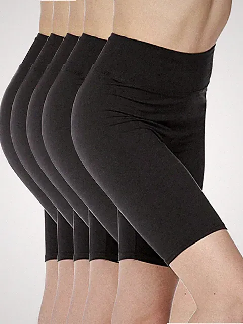 5 Pack Women's 3 inch High Waistband Biker Leggings Bike Shorts Yoga Fitness