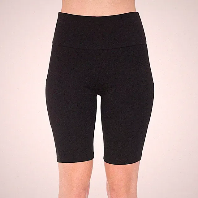 Ambiance Apparel High Waist Bike Shorts with Phone Pocket