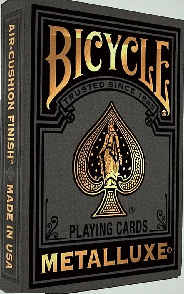 Bicycle Black and Gold Metalluxe Playing Cards – Premium Foil Metalluxe Deck– Cl