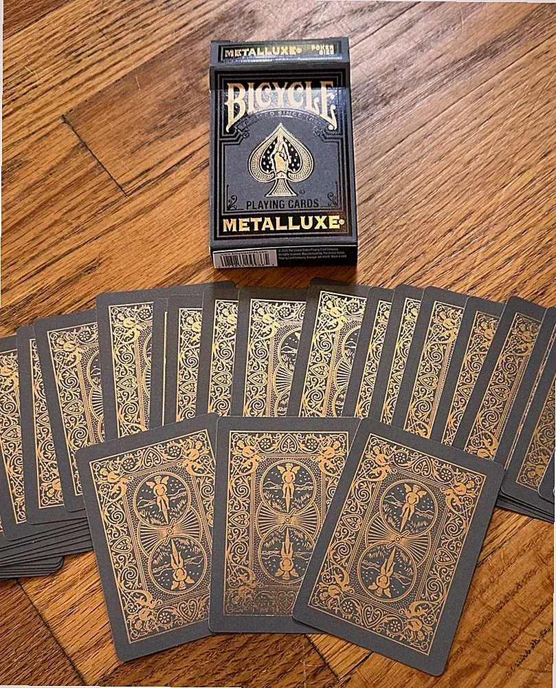 Bicycle Black and Silver Metalluxe Playing Cards – Premium Foil Metalluxe