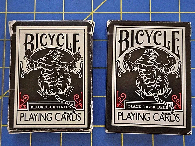 Bicycle Black Deck Tigers Playing Cards - Normal Deck & 3 of Hearts Deck