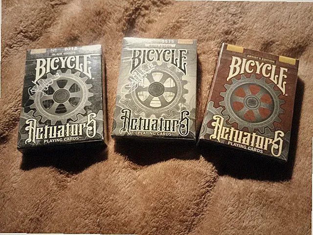 Bicycle Playing Cards Actuators Signed Three Editions Artists, White And Black