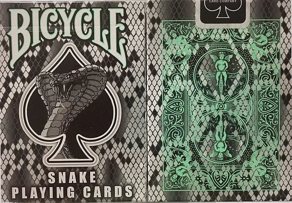 Bicycle SNAKE Skin Print Rider Back Deck Playing Cards Black White Cobra Scales