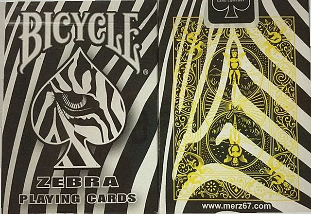 Bicycle ZEBRA Skin Print 808 Rider Back Deck Playing Cards Black White Striped