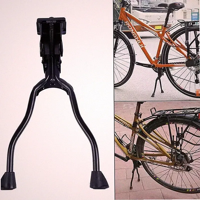 Bike Kickstand Double Leg Spring Center Mountain Bicycle Stand 26"-28" Black