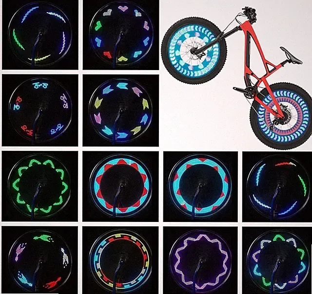 Bike Wheel Lights (2 Pack) - Waterproof LED Bicycle Spoke Tire Lights - Great Gi