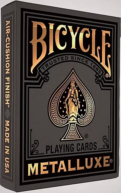 Black and Gold Gold Metalluxe Playing Cards – Premium Foil Metalluxe Deck– Clas
