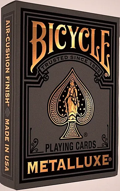 Black and Gold Metalluxe Playing Cards – Premium Foil Metalluxe Deck– Classic Po