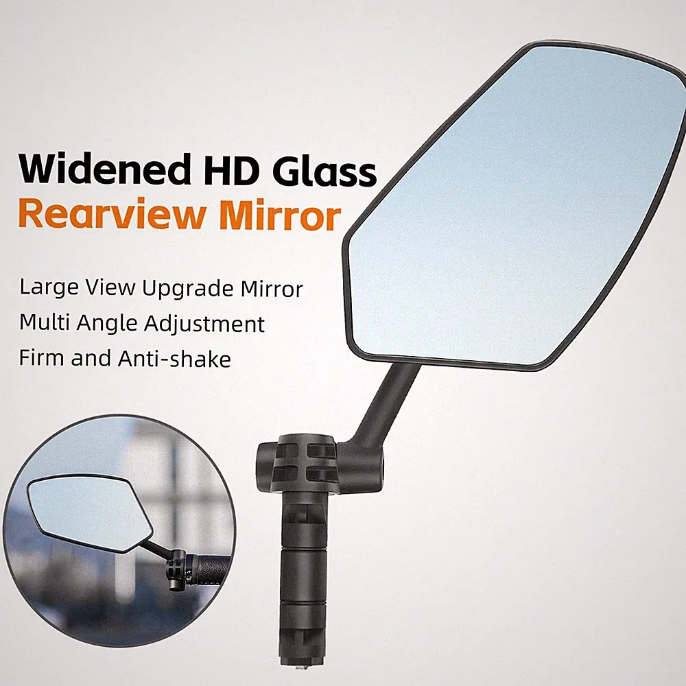 Black Bicycle Handlebar Rearview Mirror Anti Glare Bike View Mirror 1pcs