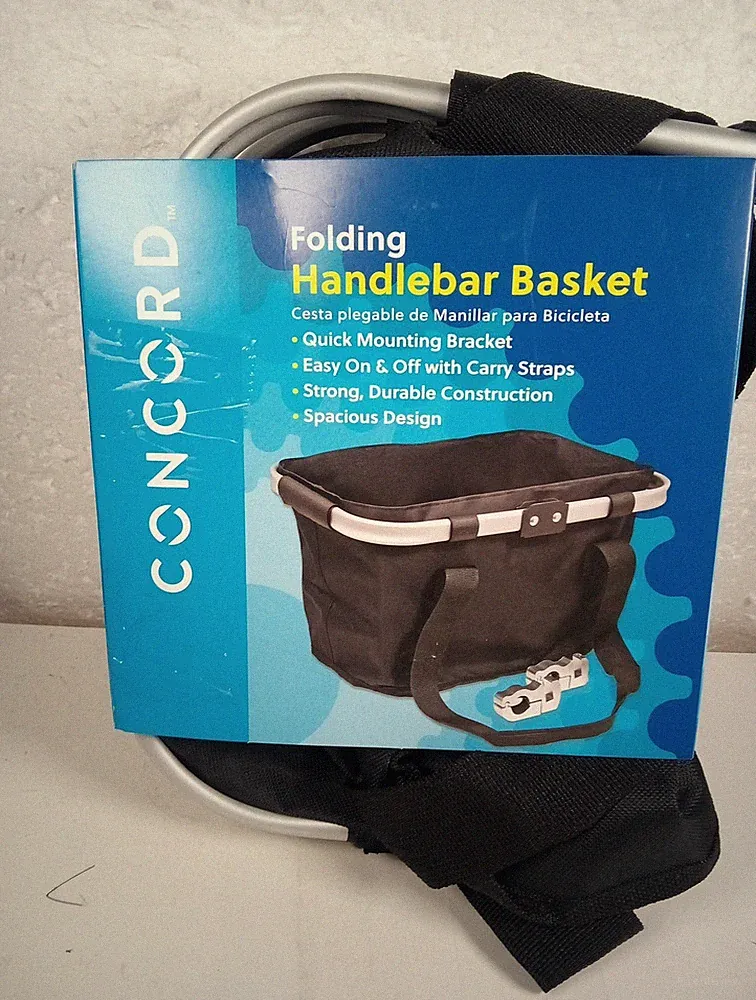 Concord Folding Handlebar Bicycle Basket Black