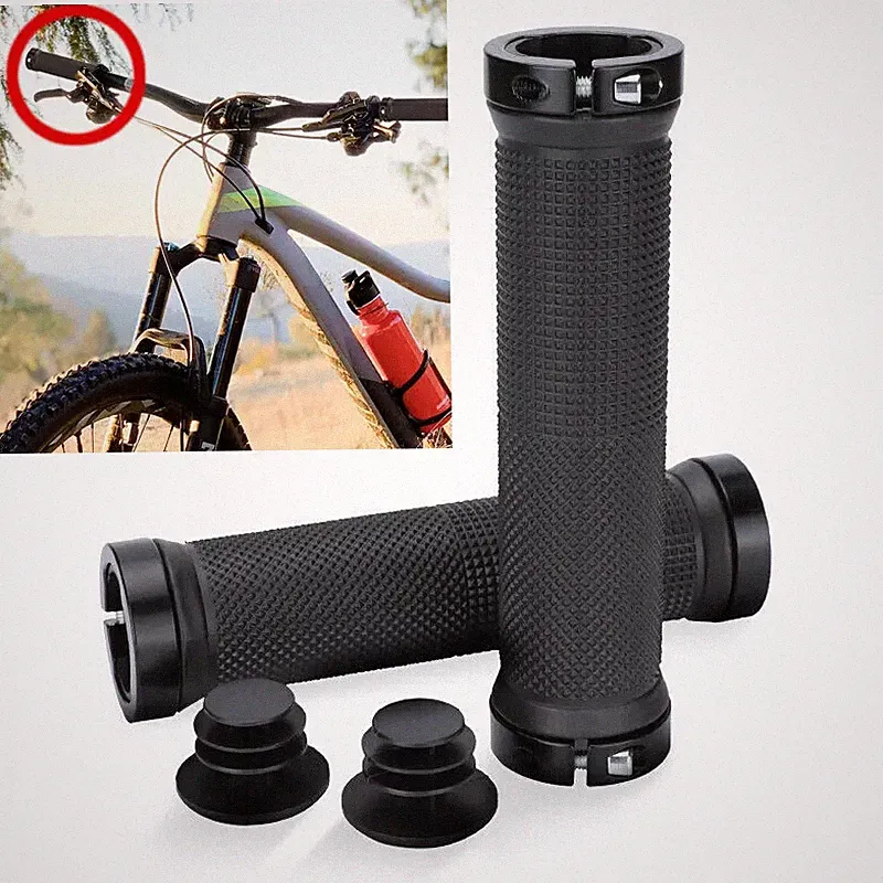Cycling Lock-On Ends Ergonomic Rubber Bicycle Handlebar MTB Mountain Bike Grips