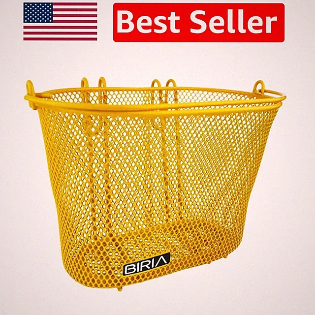Easy Install Black Kids Bicycle Basket - Fun & Functional with Removable Hooks