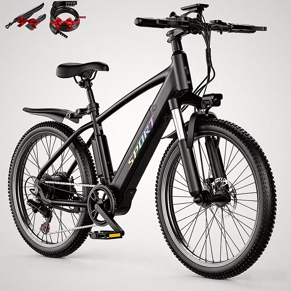 Electric Mountain Bike 48V 1500W 26" 65 Miles 25MPH Electric Bicycle for Adults