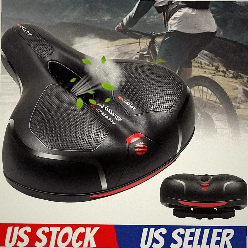Extra Wide Big Bum Bike Bicycle Saddle Seat Gel Cushion Sporty Soft Comfort Pad