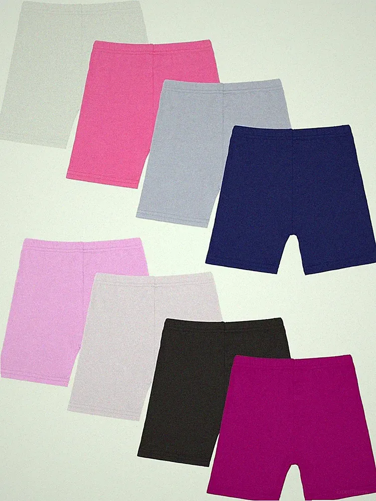 Girls Bike Shorts Toddler Kids Shorts Size 6-7 Years White Black Gray Pink