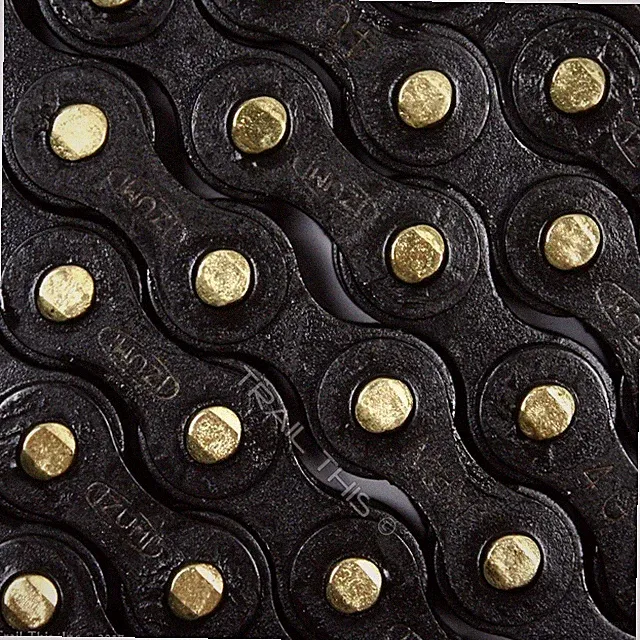 Izumi Jet Black with Gold Pins 1/2 x 1/8 116L BMX Track Single-Speed Bike Chain