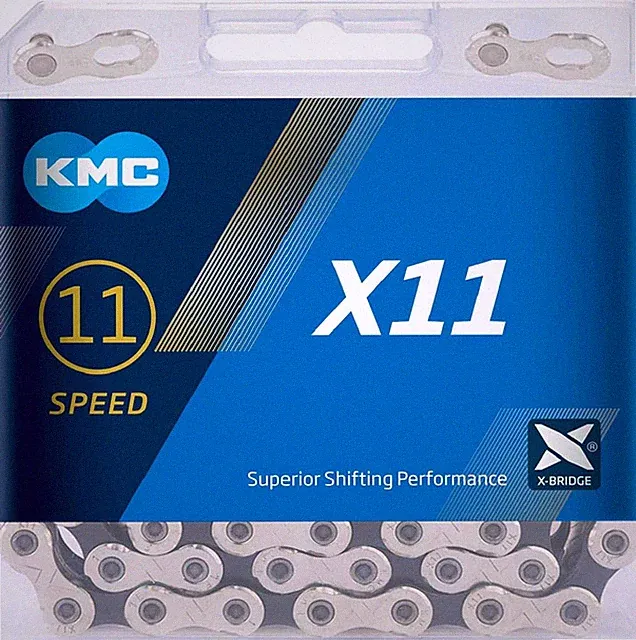 KMC X11 11-Speed Bicycle Chain 118 Links Silver/Black
