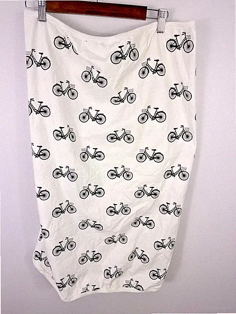 Monica + Andy Organic Cotton Cream Black Bicycle Bike Baby Blanket Boy Girl