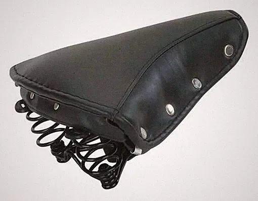 NEW! 10" LONG ABSOLUTE GENUINE VINYL TOURING BICYCLE SADDLE WITH SPRING IN BLACK