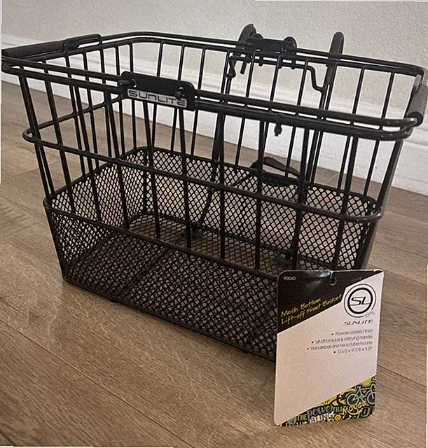 NEW SunLite Lift-Off Front Bicycle Basket Mesh Bottom Black MSRP $45.99