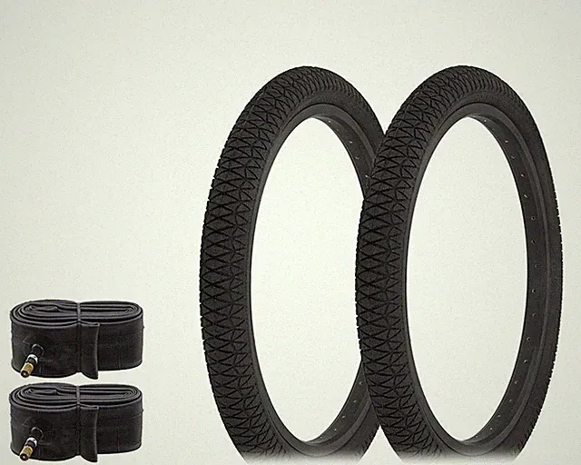 PAIR Bicycle Bike Tires Tubes 20" x 1.95" BMX DURO X-CROSS THREAD HF-884 Black.