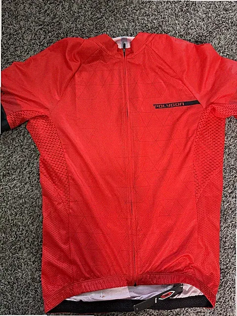 Polygon XC Conquer 5 Large Jersey Cycling Shirt Red Black Cross Country Mtb Bike