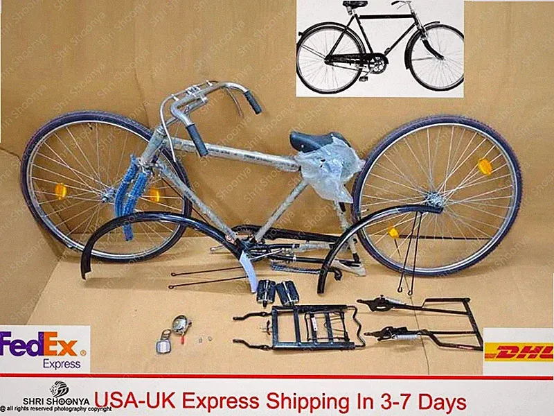 Roadster Cycle City Bike Bicycle Single Speed Black For Adults
