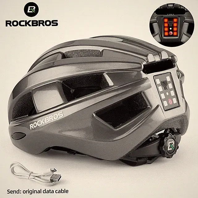 ROCKBROS Bike Helmet With Built-inTaillight Breathable Cycling Helmet 55-60cm