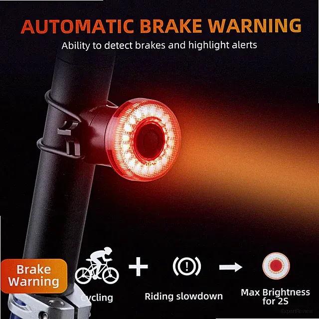 ROCKBROS Rear Light Brake Sensor SmartLight Cycling Bicycle TailLight Waterproof