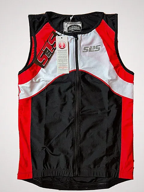 SLS3 Men’s Triathlon Top /Sleeveless Bike Jersey /Full Zipper/Men’s Large
