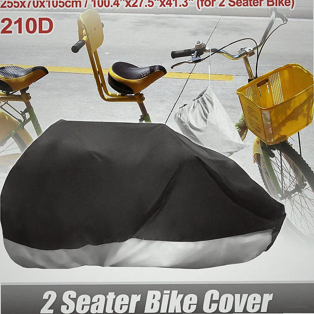 Tandem Bicycle Cover 2 Seater Bike Cover Waterproof Sun Bike Protector