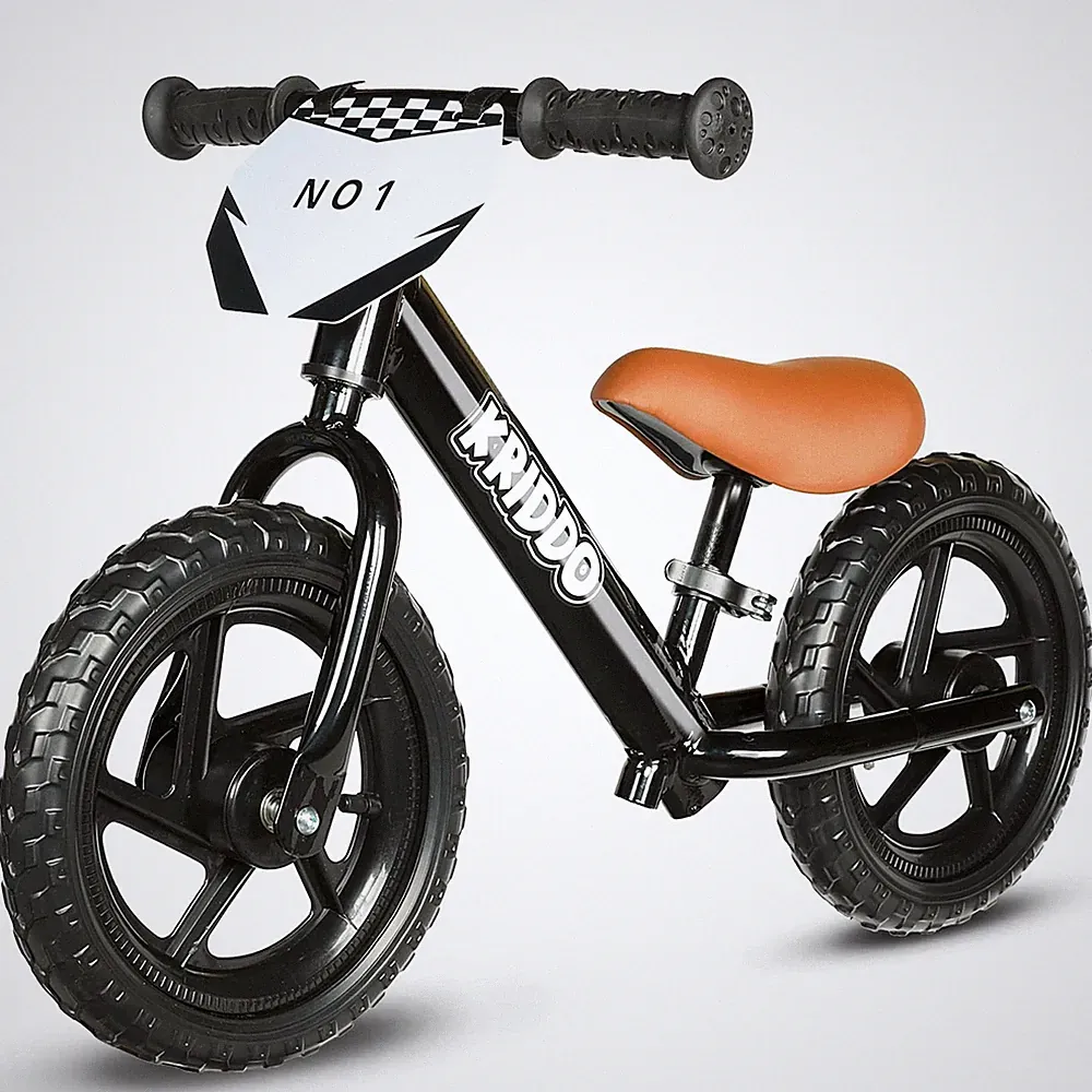 Toddler Balance Bike 2 Year Old,12 Inch Push Bicycle with Customize Black