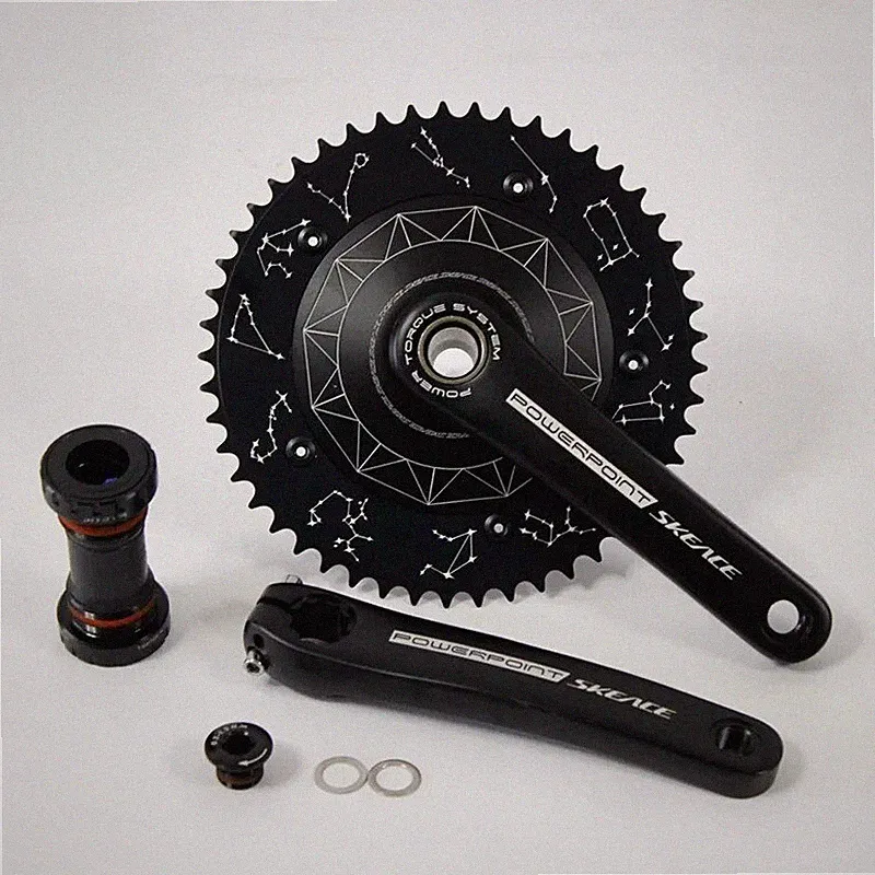 Track Bicycle Hollow Crankset 165mm 144BCD Single Speed Fixed Gear Bike Cranks