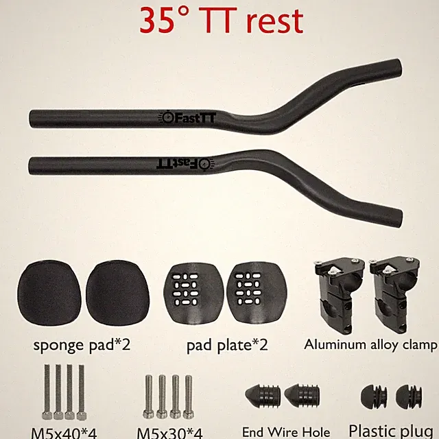Triathlon Road Fixed Gear Bike Carbon TT Rest Extended Handlebar -35°-55°