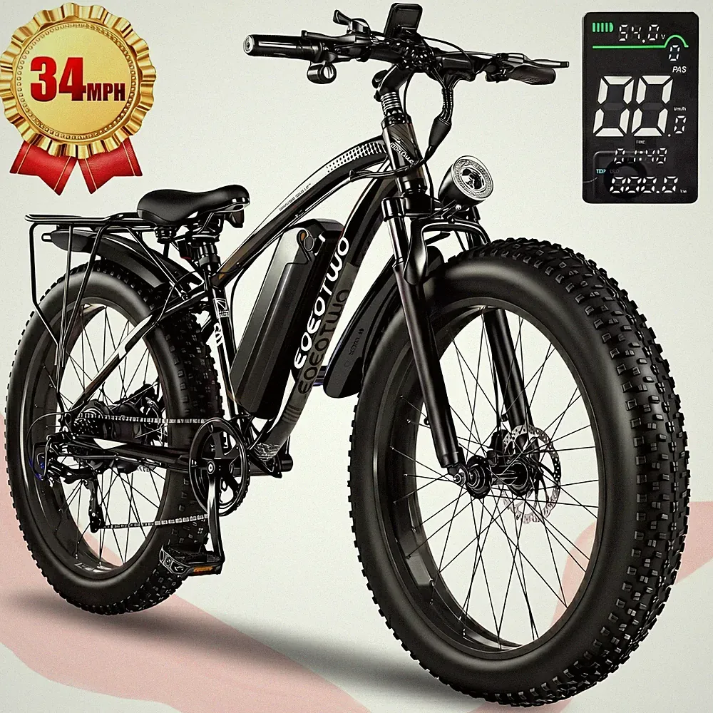 UL 2849 Electric Bike for Adults 1500W 34MPH 60Miles 26"Fat Tire Offroad Bicycle